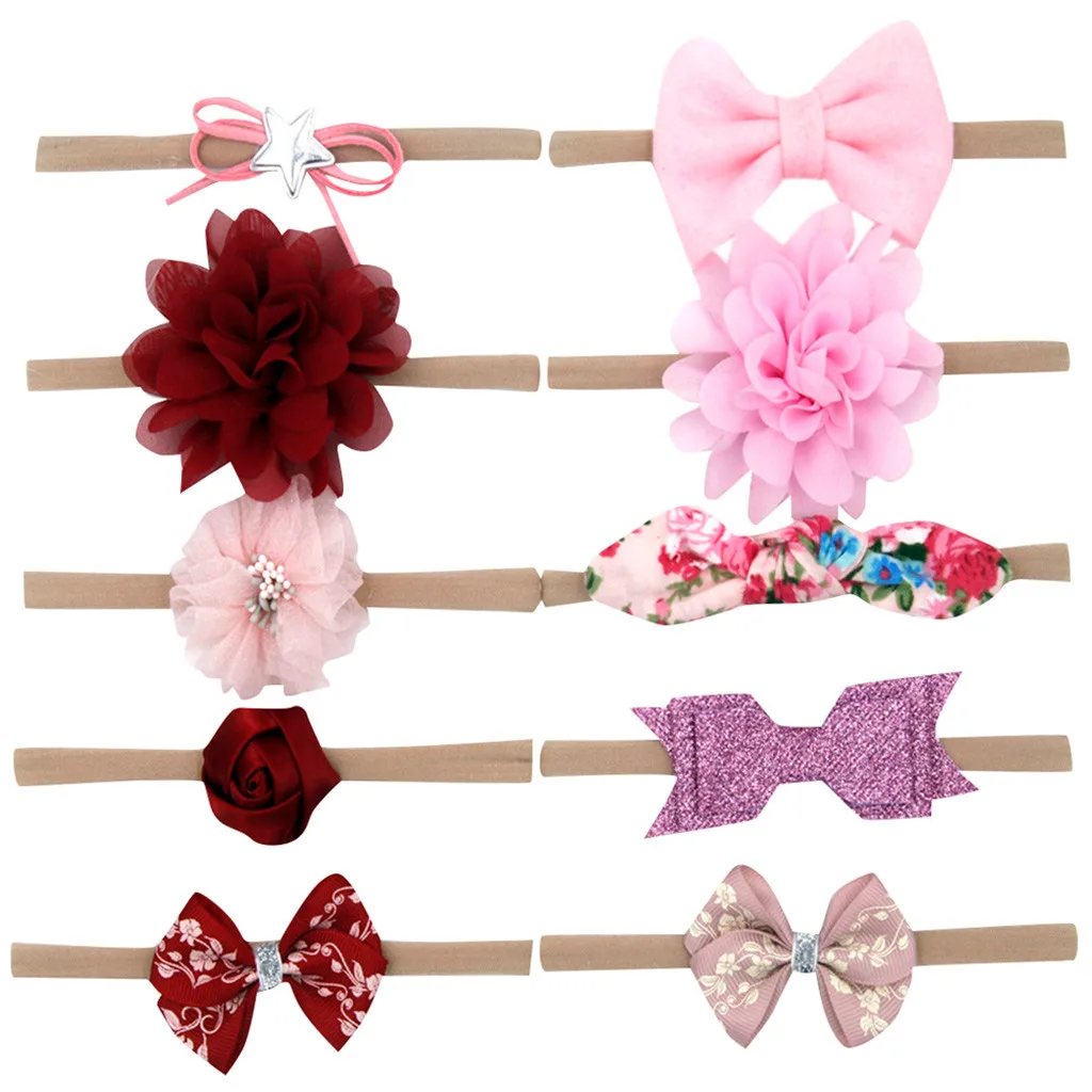 10pcs Set Kids Infant Baby Girls Bow Knot Flower Hairband Hair Accessories Set Barrettes Hairband Bandeau Bebe Serre Tete Bebe Hair Accessories Aliexpress