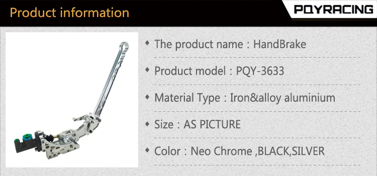 Универсальный Гидравлический горизонтальный ралли дрейфующий E-brake рычаг ручной тормоз серебристый черный NEO хром PQY3633