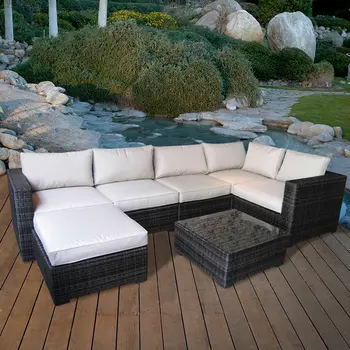 

Nicely design wicker U shape rattan sectional sofa