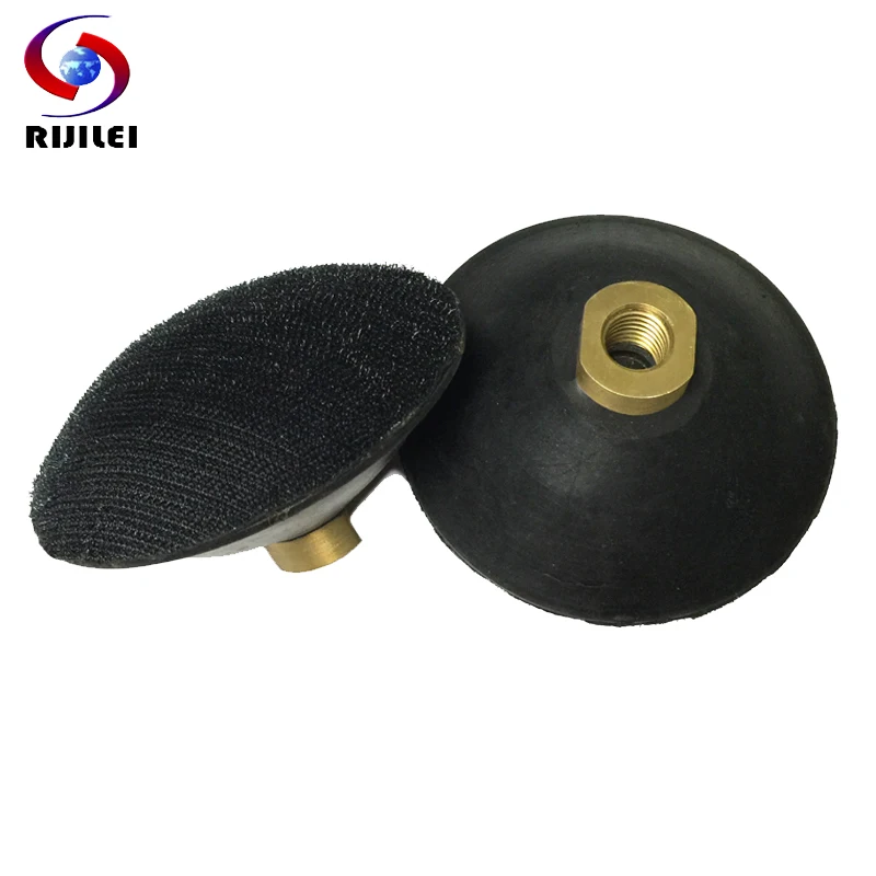 RIJILEI 4Inch Arc Shape Rubber Backer Pads 3Inch Resin Polishing Pad M14/M16 Holder Convex Backer Pad for Angle Grinder N002 felt inside ring polishing stick tools for jewelry 3inch 4inch buff stick