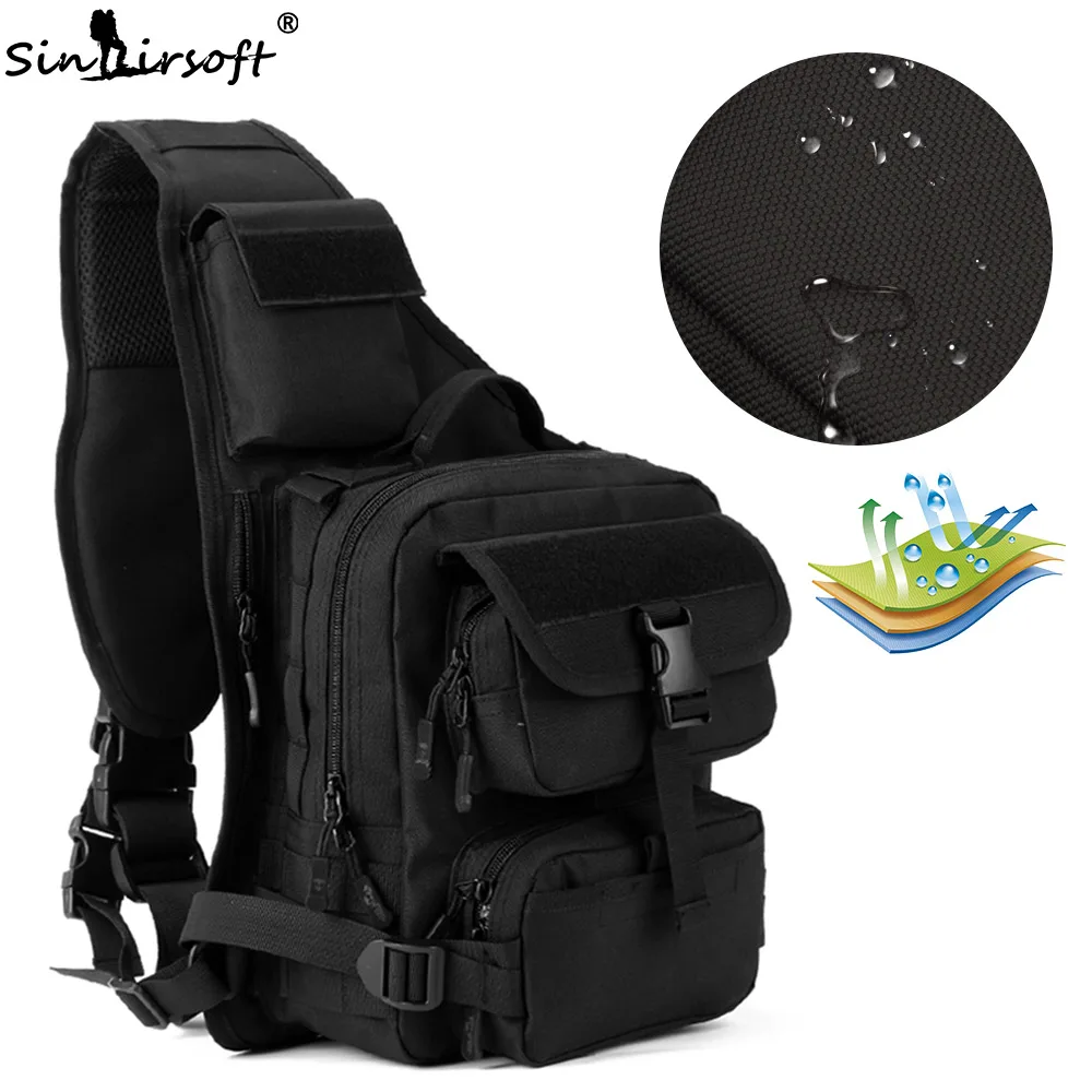 SINAIRSOFT Chest bag Camouflage Men's bag Nylon One Single Shoulder Man Large Capacity Travel Military Message Molle Bags LY0040