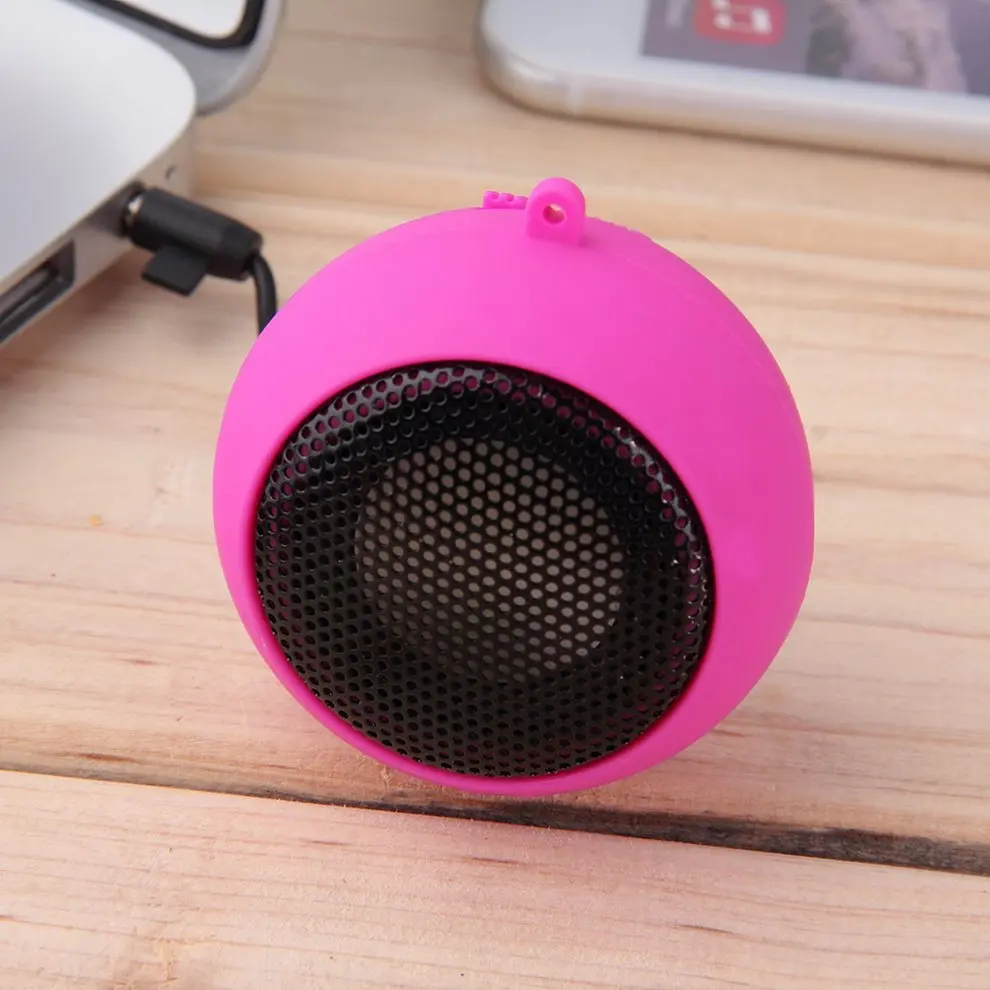 

Protable Mini 3.5mm Jack Hamburg Type Telescopic Plug-in Audio Speakers Pink