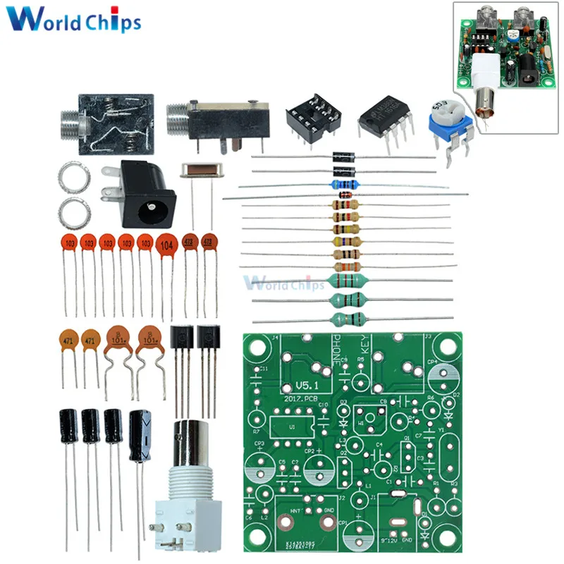 

1 Set DIY RADIO 40M CW Shortwave Transmitter QRP Pixie Kit Receiver 7.023-7.026MHz Short Wave Transmitter DC 9V-14V In Stock