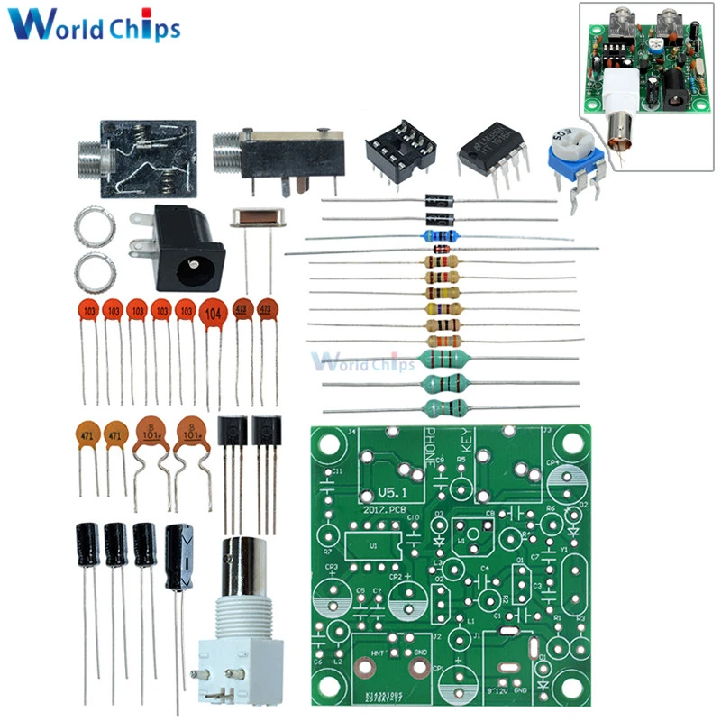 1 Set Diy Radio 40m Cw Shortwave Transmitter Qrp Pixie Kit Receiver 7.