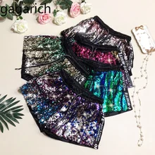 Женские шорты Gagarich,, Корейская версия, сексуальные, на шнуровке, с высокой талией, с контрастными блестками, летние, свободные, на шнурке, повседневные, спортивные