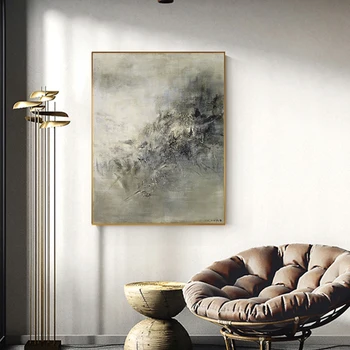 

Zao Wou Ki Abstract Canvas Painting Classic Art Wall Picture for Living Room Lobby Modern Abstractos Dorados Poster Print Quadro