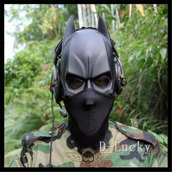 Top Quality 100% Resina Nera fronte Mezzo Batman Maschere ballo in maschera di Halloween Makeup Danza Maschera CS Maschera Gioco Giocattolo Spedizione Gratuita