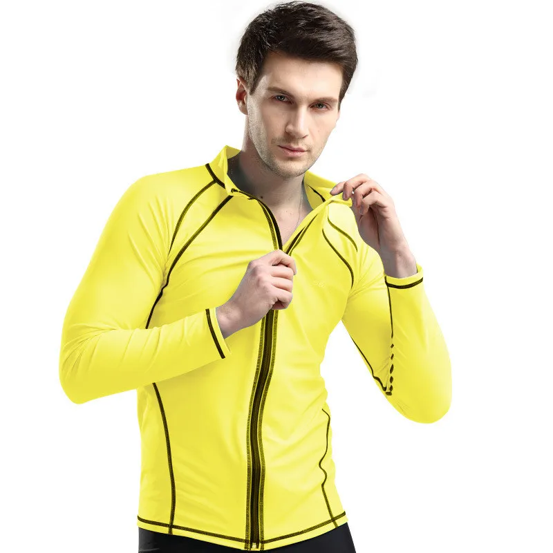 SBART мужские плавание, серфинг, дайвинг костюм UPF50+ гидрокостюм с длинным рукавом Куртка Топы Для Сноркелинга гидрокостюм виндсерфинга одежда для плавания - Цвет: Цвет: желтый