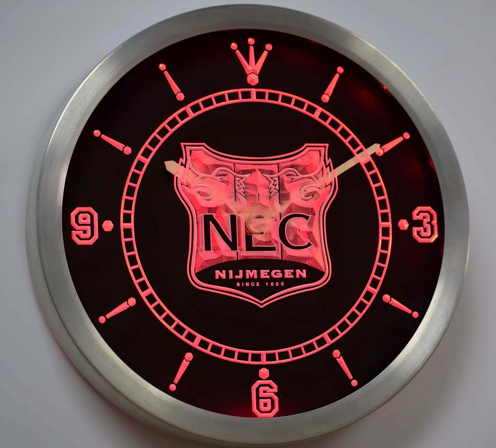 Nc1020 NEC Nijmegen Эредивизи футбол неоновый светильник светодиодный настенные часы|wall