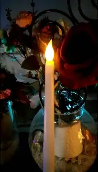 

120pcs Remote controlled battery operate flameless Led taper candle lamp candlestick Xmas wedding table Church Bar decor 28cm(H)