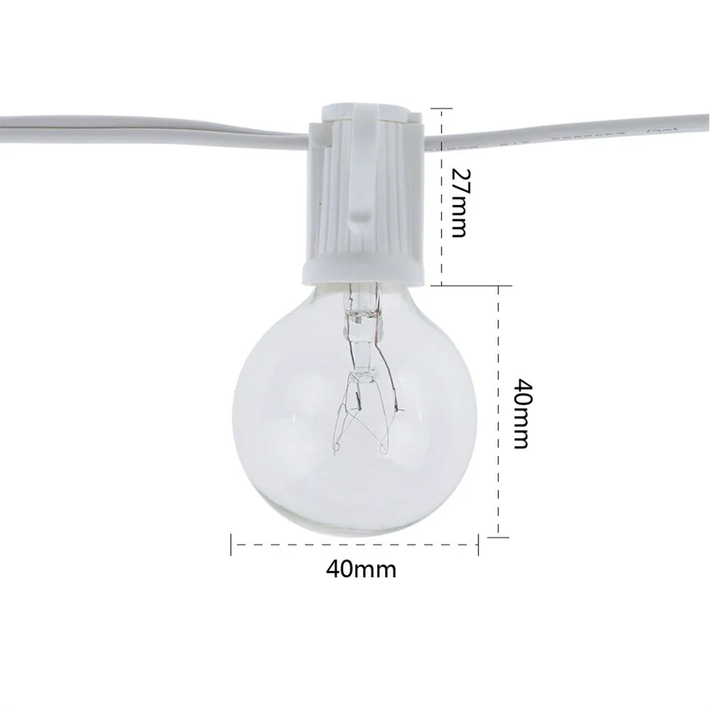 Tanie 10X Clear Globe G40 zapasowe żarówki, ciepłe żarówki E12 baza wymiana szkło żarówki dla G40 ciąg światła