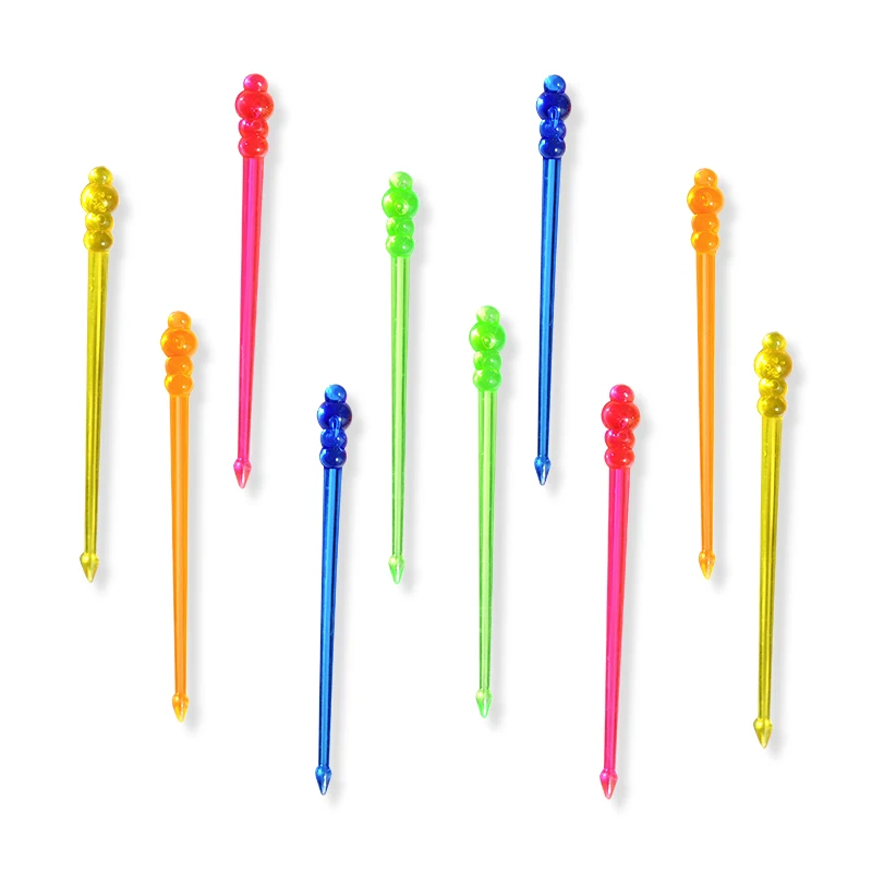 100pcs Plastic Picks Cake/Pie/Cupcake/Fruit Forks Swizzle Sticks