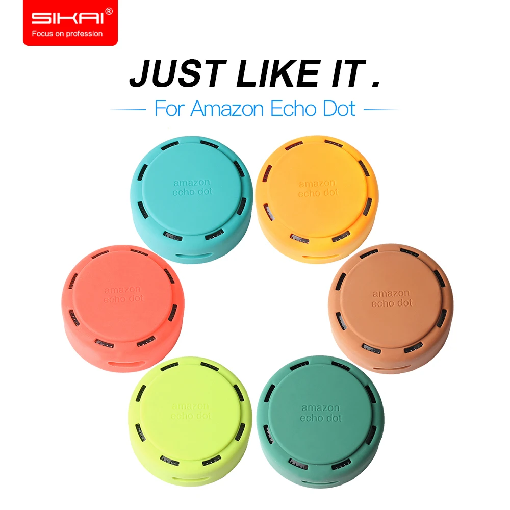 

SIKAI For Amazon Echo Dot Silicon Case 2017 New Arrival Soft Silicon Gel Rubber Protective Box Cover Skin For Amazon Echo Dot