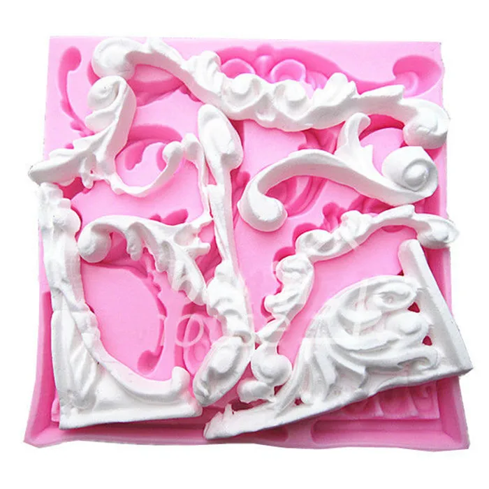 

Retro Vine Shape Silicone Mold Fondant Paste DIY Baroque Retro Pressing Silicone Cupcake Decorating Mold for Chocolate Gum Paste