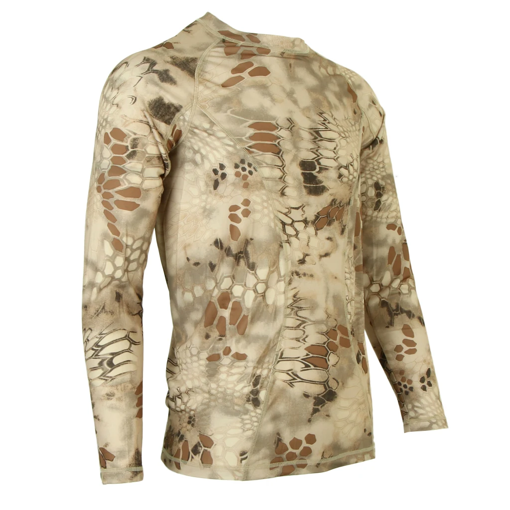 Men Camouflage Long Sleeve Quick Dry Breathable T Shirt for Outdoor Hunting Fishing Sportswear 