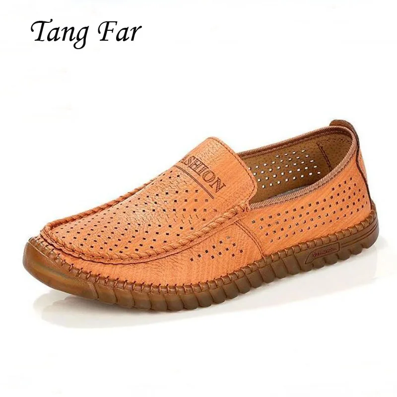 

Men Shoes Hole Sandals Handmade Summer New Hollow Mesh Sandal Men's Breathable Casual Shoes Leather Sneakers