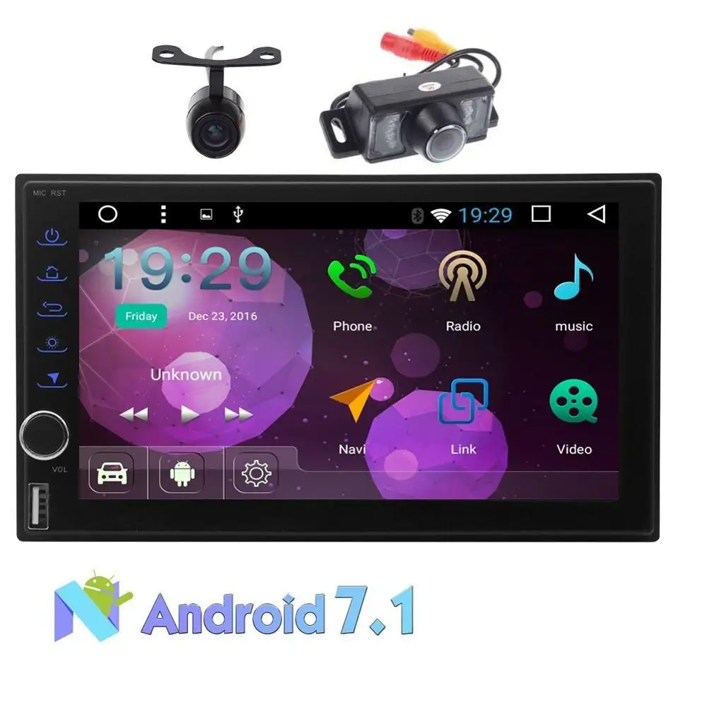 

Front & Backup Caemra include!! Android 7.1 Car Radio Stereo Radio GPS Navigation Multimedia Autotomotive Car Electronic Wifi