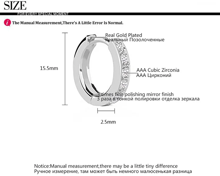 Luoteemi Марка Циркон Камень Хооп Серьги для женщин AAA Цирконом Хооп серьги Высокое качество с фабрики
