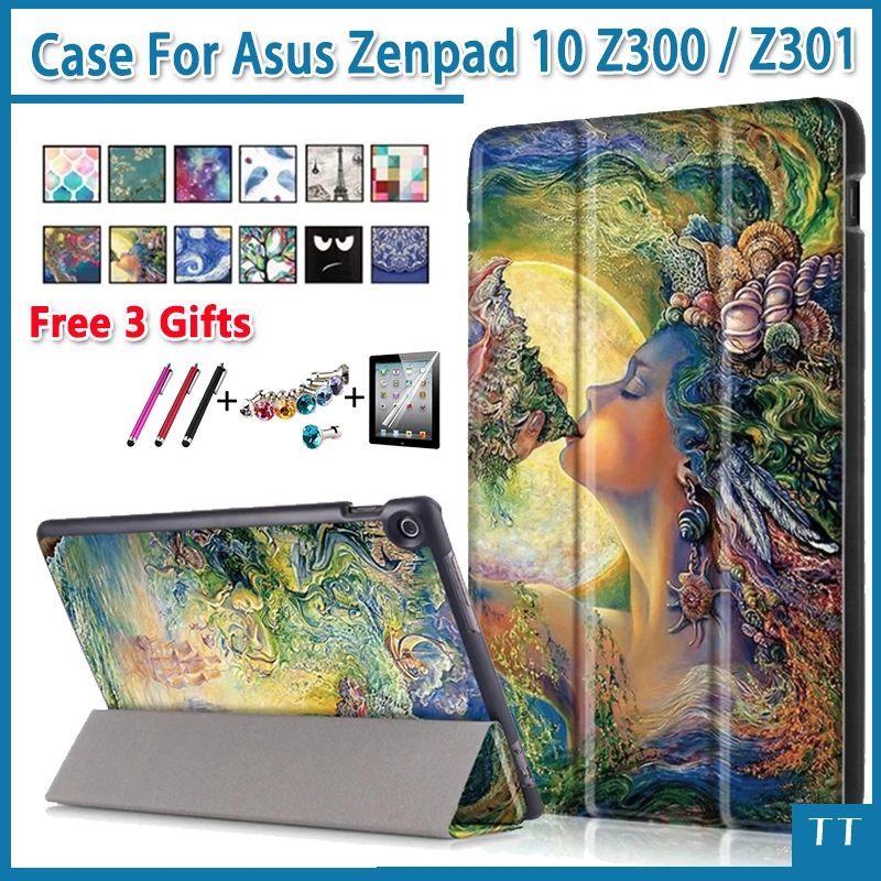 Чехол для asus zenpad 10 Z300 Z300CL Z300CG Z300C/м Z300CNL из искусственной кожи подставка чехол для asus zenpad 10 Z301MLF Z301ML Z301+ 3 Подарки