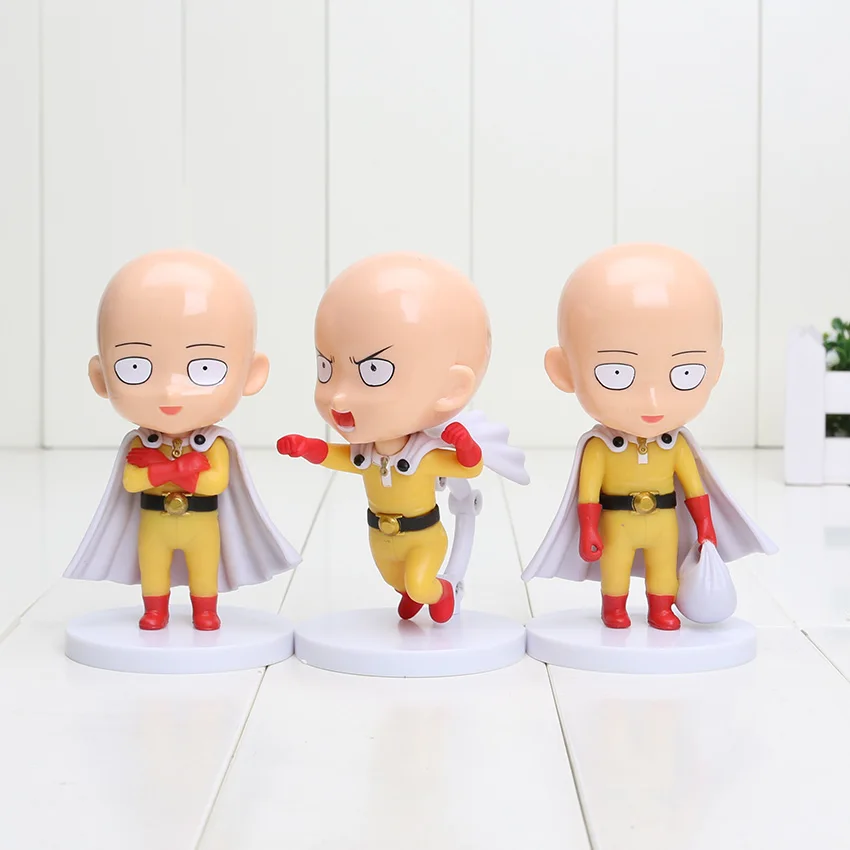 3 шт./компл. 10 см аниме ONE PUNCH MAN фигурку Nendoroid Сайтама Цифры брелок ONE PUNCH-MAN/Сайтама модель игрушки - Цвет: figure with base