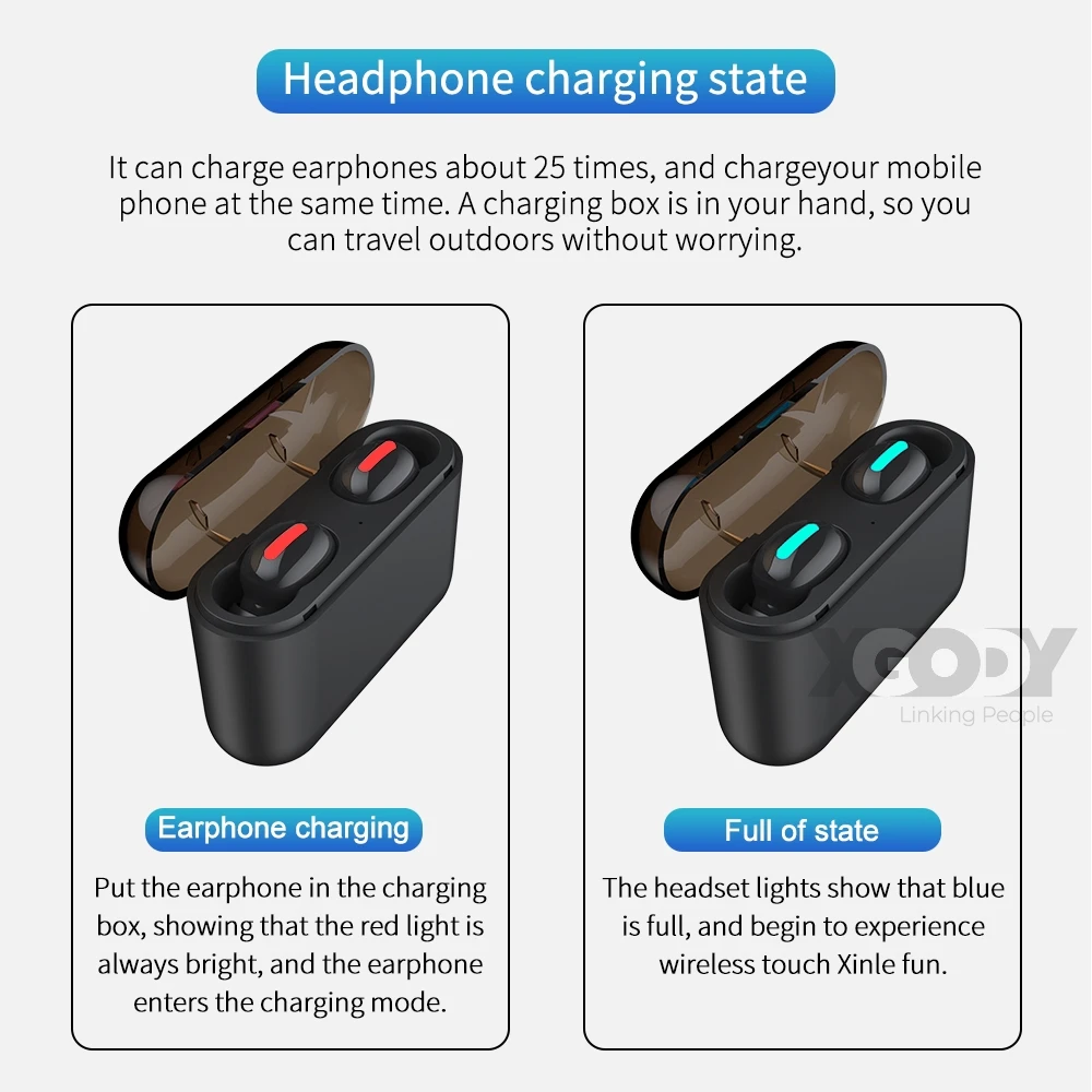 HBQ Q32 TWS Earbuds Headset Invisible 