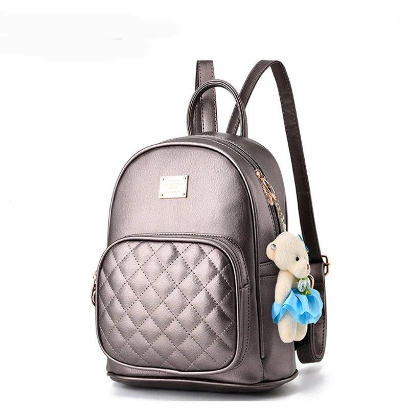 

Free Shipping Leather Backpack New Style Solid Color Student High Quality Zipper Backpacks Casual Women Bags 38T