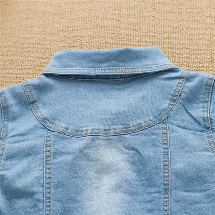 2-8 y children girls jackets long sleeve lace denim jackets for girls clothes spring autumn coat fashion wash denim jacket girl (6)