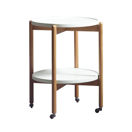 Консольный стол Гостиная мебель для дома из массива дерева Круглый Кофейный Столик basse боковой стол с роликовым столом 46*46*60 см