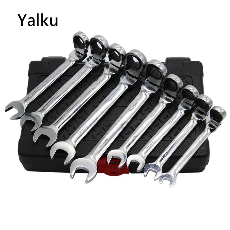 Yalku Adjustable Wrench Ratchet Spanner Tool Kit High Quality Universal