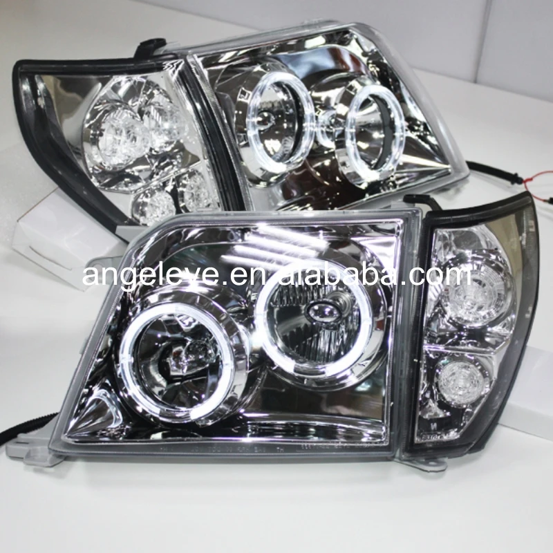 

For Toyota for Prado 3400 FJ90 LC90 1998-2003 Year Angel Eye Headlights Chrome Housing LF