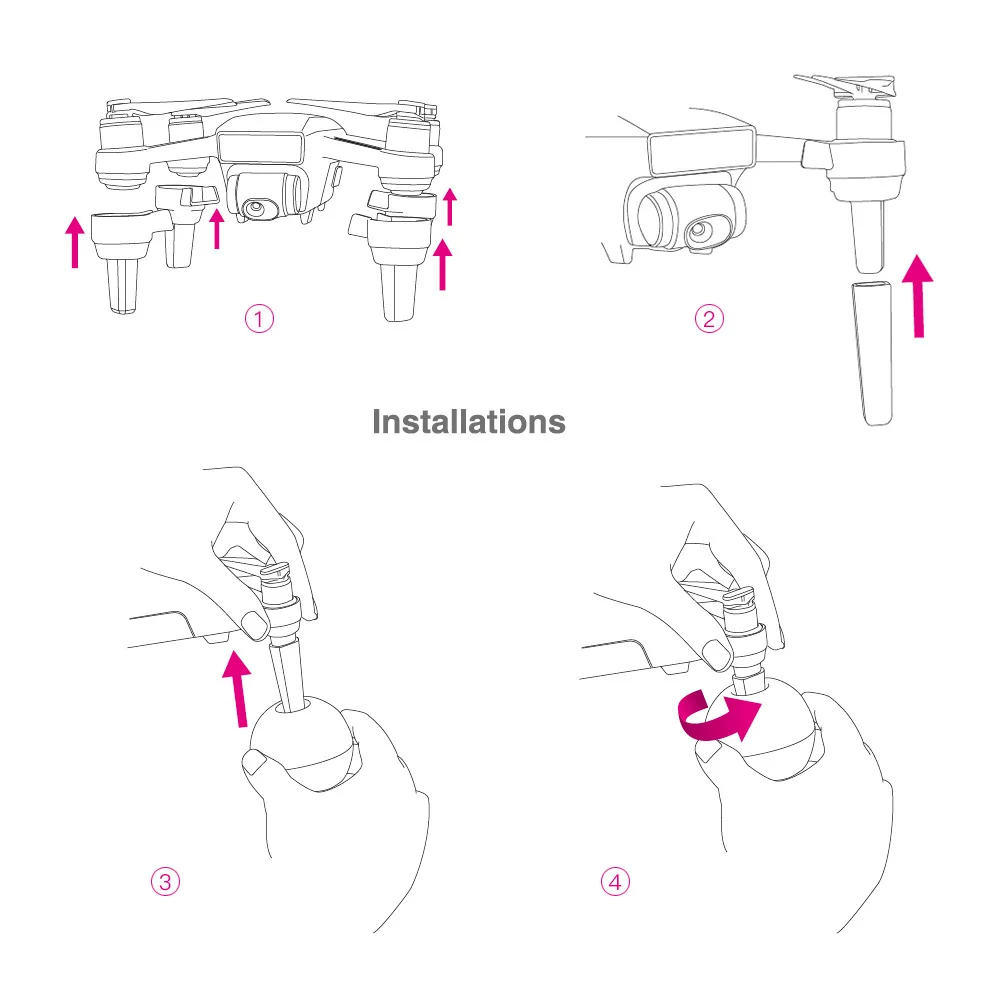 1 set Base Lamp shade Protective Landing Gear Increased extension Bracket For DJI Spark Accessories 1 (19)