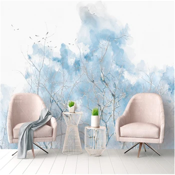 

Custom Blue 3d Wallpaper Bird Wallpaper Watercolor Thicken Waterproof Minimalist TvV Background Bedding Room Study Living Room