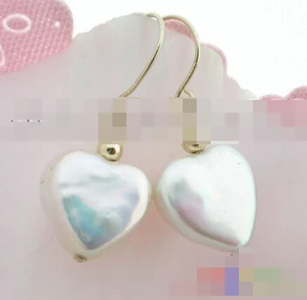 

Hot sell Noble- hot sell new - free shipping 00084 heart white freshwater pearl earring