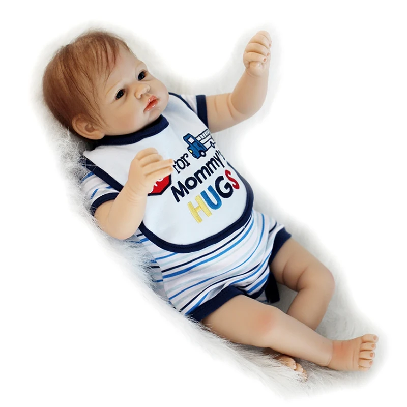 KEIUMI Реалистичная кукла Reborn Baby Boy 22 дюйма силиконовая для младенцев ручная работа