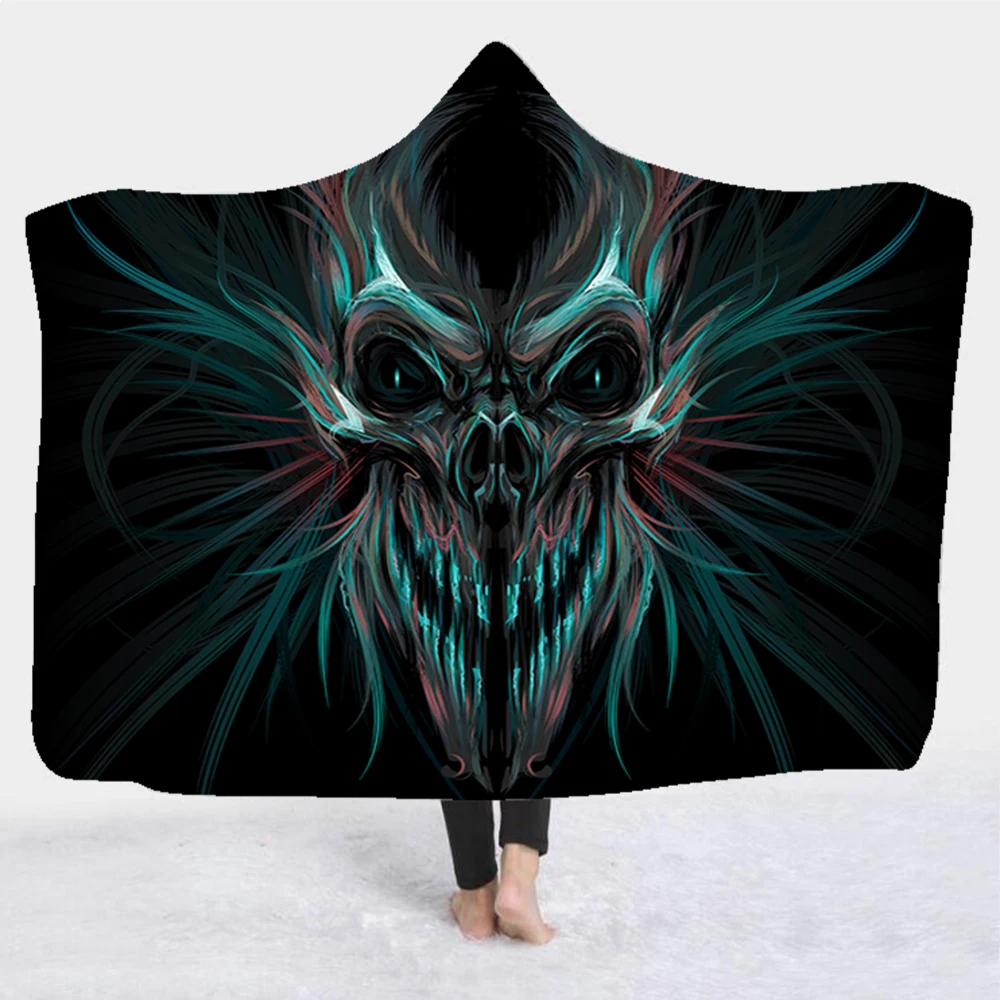 Агрессивный ESSE QUAM VIDERI Sugar Skull 3D печатное плюшевое одеяло с капюшоном для взрослых