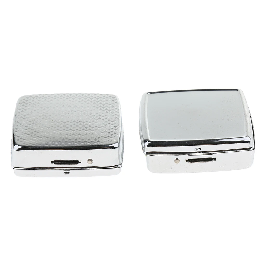 2pcs Metal Pill Box Holder Rectangle Medicine Vitamin Organizer Pill case for Purse Pocket (2 Compartments)