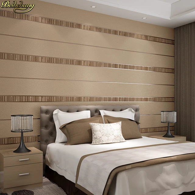 us $49.3 15% off|beibehang modern minimalist 3d deerskin striped wallpaper  bedroom living room tv headboard background wide lines wall paper-in