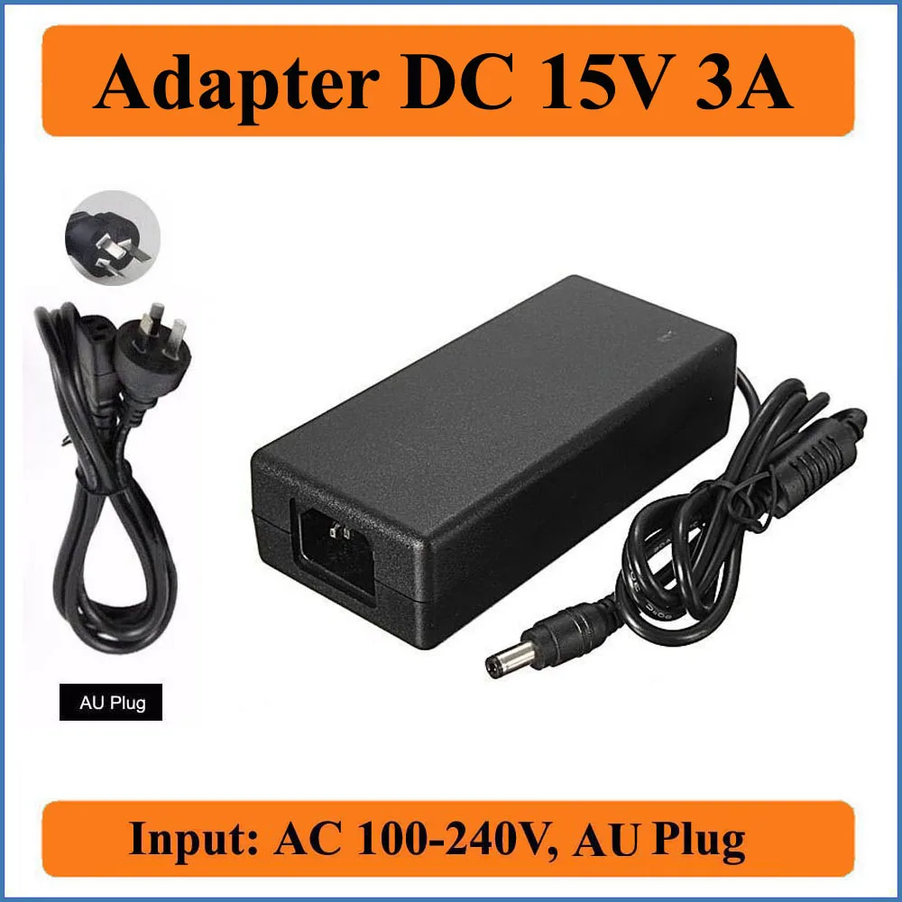 15V 3A AU Plug AC DC Adapter AC 100 240V to DC 15V 3000mA Power Supply