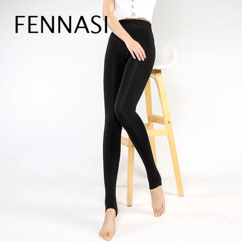 Goedkoop FENNASI vrouwen Leggings Hoge Taille Warm Stijgbeugel Leggings Fitness Kleding Workout Leggings Winter Vrouw Broek Casual Broek