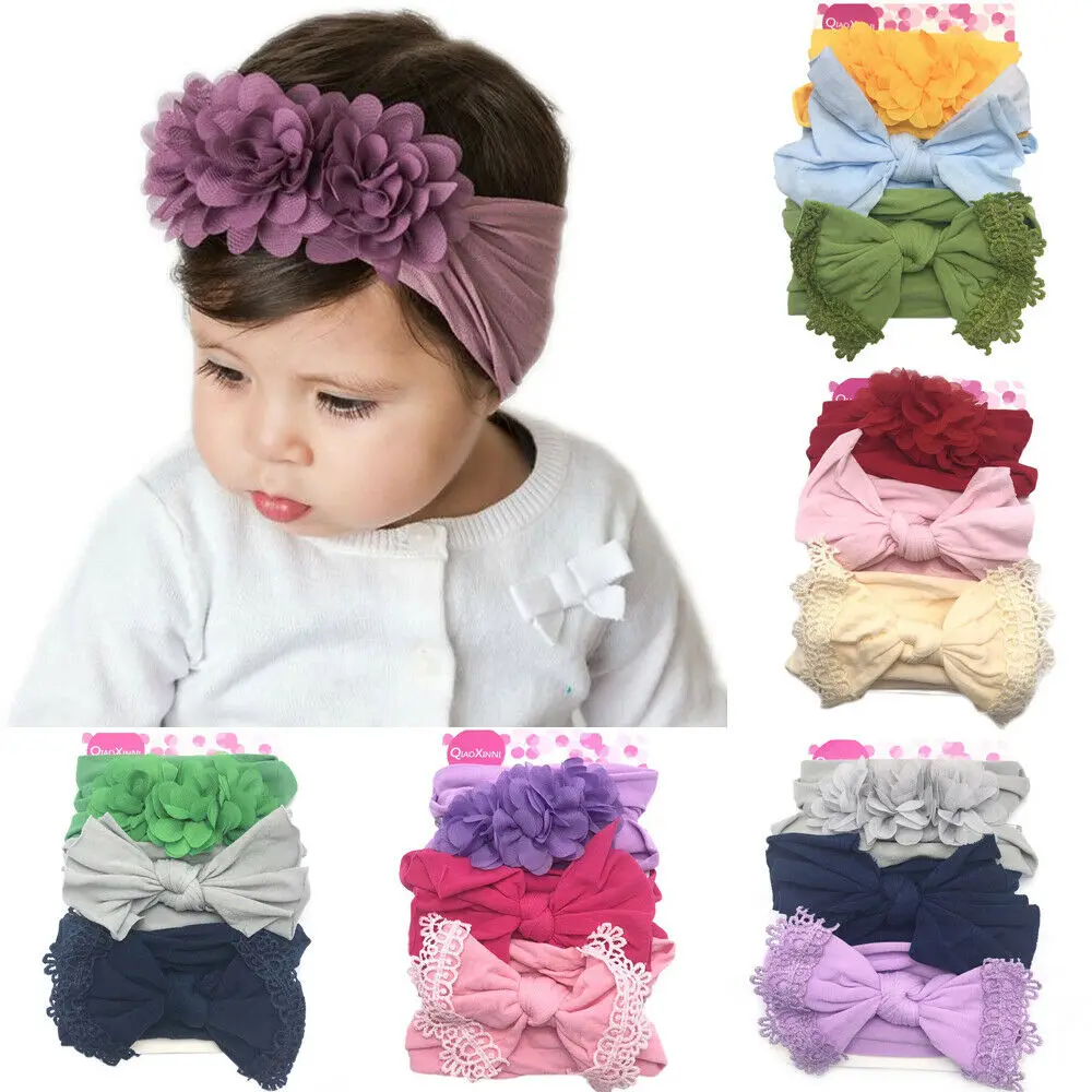 1PCS Kid Girl Baby Hair Band Infant Toddler Flower Bow Band Accessories Headband