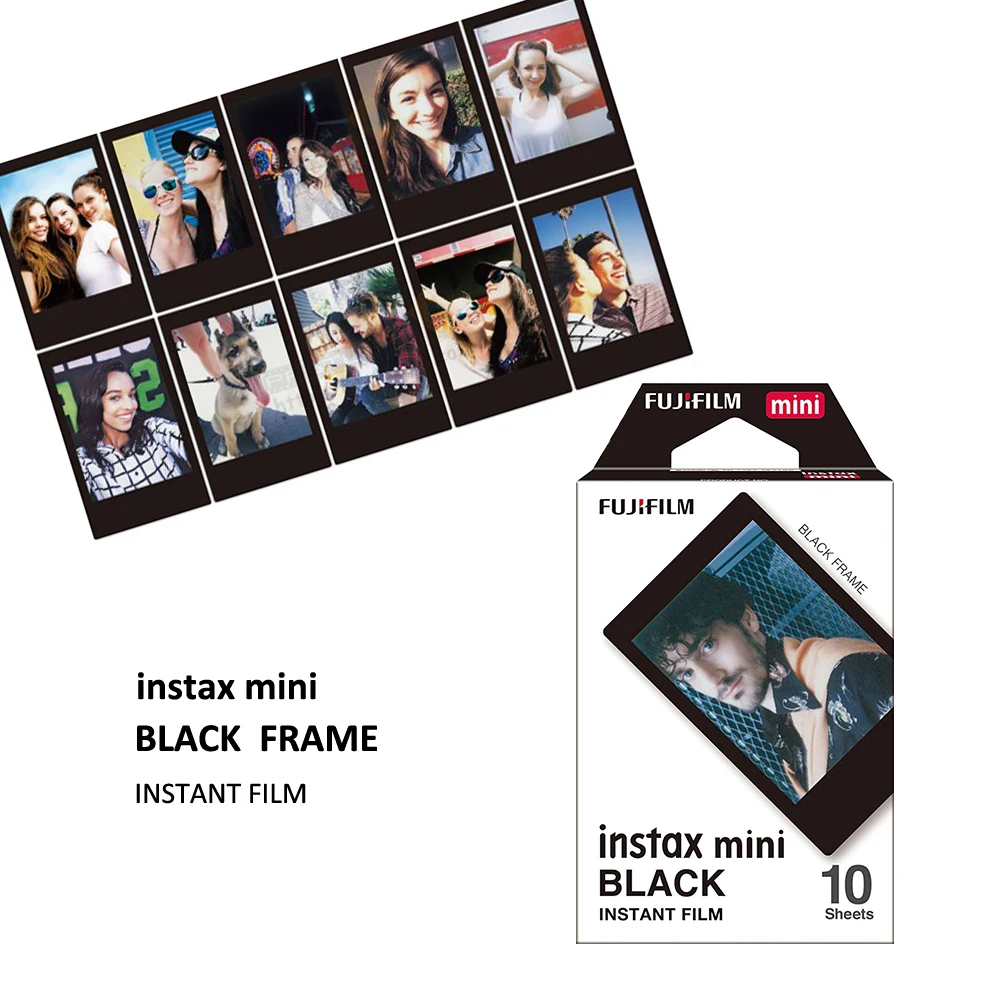 Fujifilm-papel fotográfico para cámara instantánea Instax Mini, marco  negro, Macaron, arcoíris, para Mini 11, 9, 8, 7s, 70, 25, 50, 90, SP-2,  10-20 hojas - AliExpress