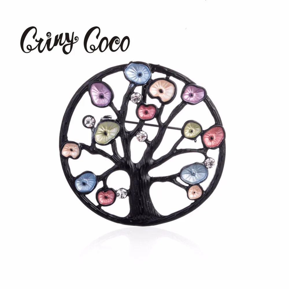 

2019 Vintage Enamel Pin Brooch Beautiful Fashion Romantic Jewelry Colorful Metal Alloy Life Tree Brooches Pins New Year Gifts