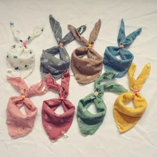 Новинка года; Детский милый квадратный шарф из хлопка и льна; треугольные шарфы для малышей с маленькой короной; теплая накидка; шейный платок; подарок