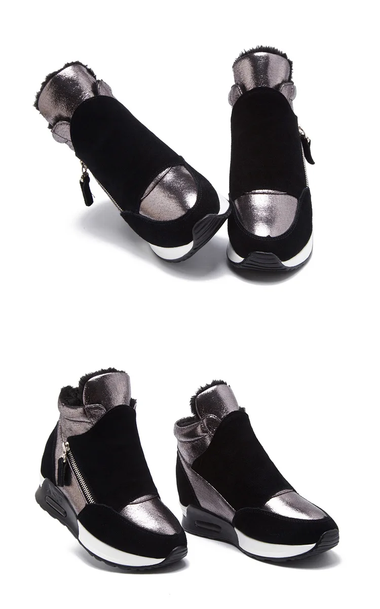 Обувь из натуральной кожи; женские кроссовки на плоской платформе; теплая дизайнерская обувь на меху в студенческом стиле; обувь хлопковая на плоской подошве, увеличивающая рост