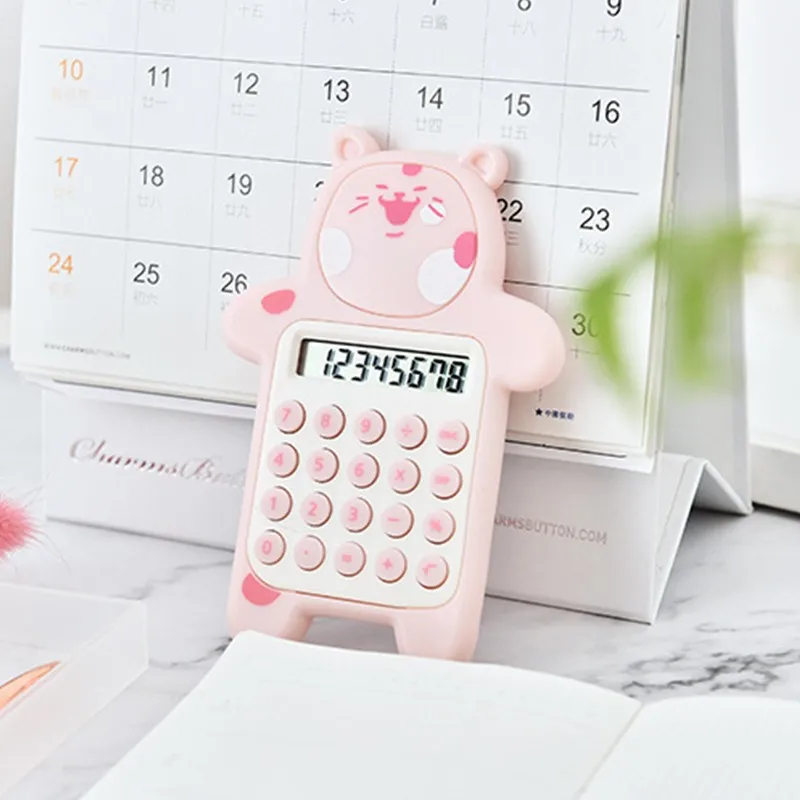 Buy 1PC Silicone Cat Calculator Cute Pocket Kitty Slim