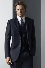 Lasted Coat Pant Designs Black Trim Groom Formal Custom Made Church Wedding Suit For Men 3 Pieces Tuexdo Slim Fit Masculino C