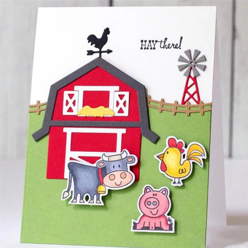 

GJCrafts Build A Barn Die Metal Cutting Dies for Card Making Scrapbooking DIY Album Embossing Paper Stencil Craft New 2019 Dies