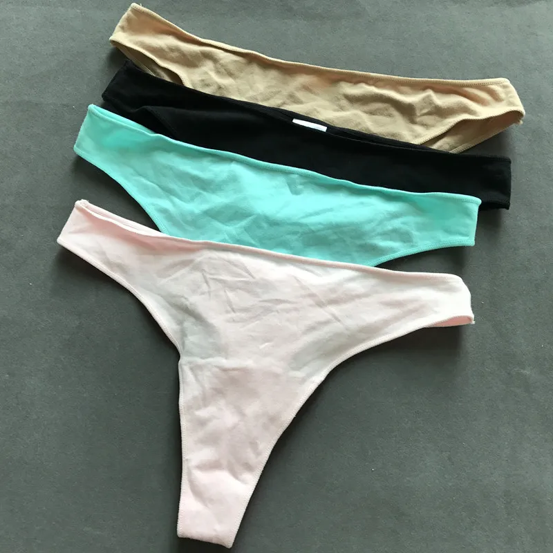 M L хлопок Бесшовные Сексуальные Sheer стринги Для женщин нижнее белье с низкой