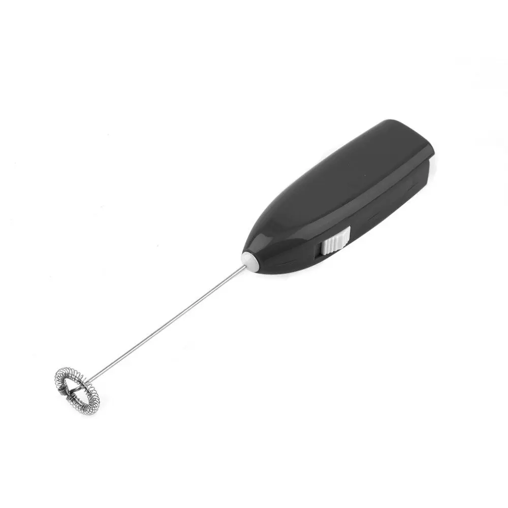 

Milk Frother Coffee Mixer Handheld Electric Battery Operated Egg Beater Blender ABS Plastic Handle Stainless Steel Stem 02