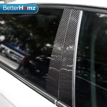 Fibra de carbono janela do carro b-pilares adesivos de carro guarnição cobre estilo do carro para audi a3 a4 a6 q5 2009-2018 série acessórios